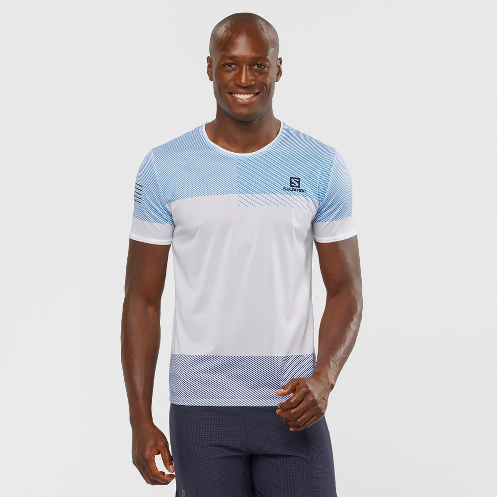 T-Shirts Salomon Homme Blanche - Salomon SENSE - France (6850-TOWYJ)